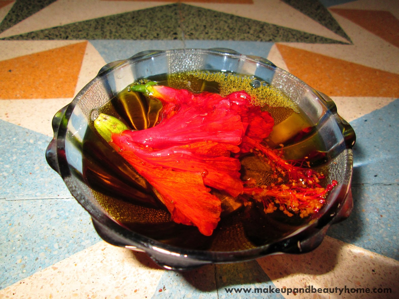 DIY Hibiscus Flower Infused Mustard Hair Oil For Hair Growth