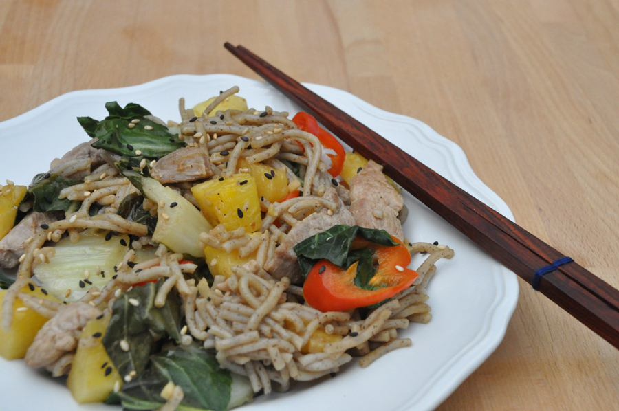 Stealth Cooking Stir Fry Pork and Buckwheat Noodles