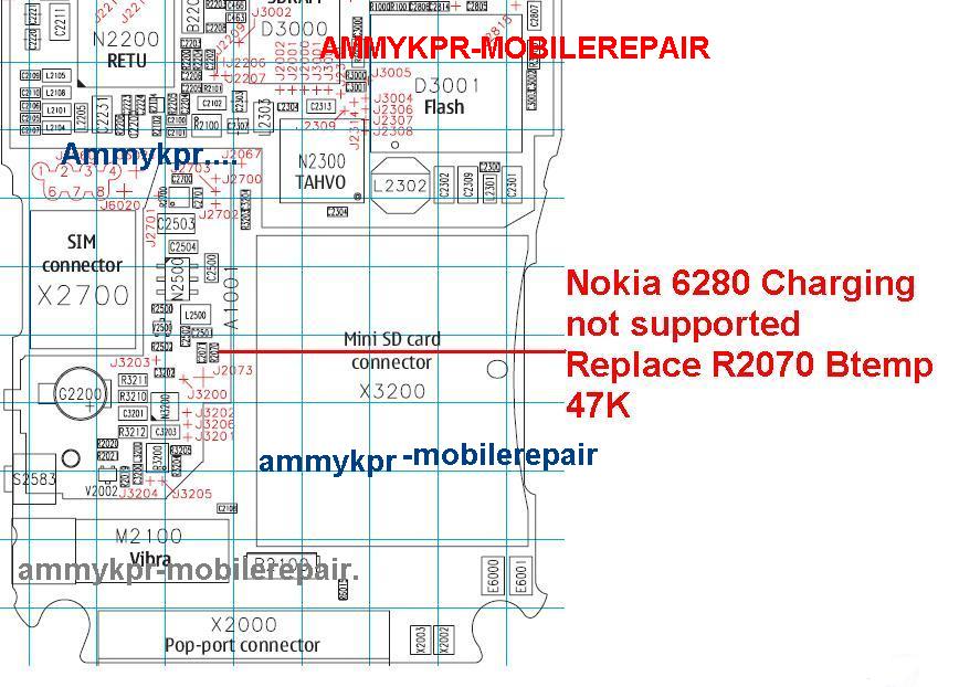 Mobile Repairing Solution nokia 6280, 6288 charging not supported solution