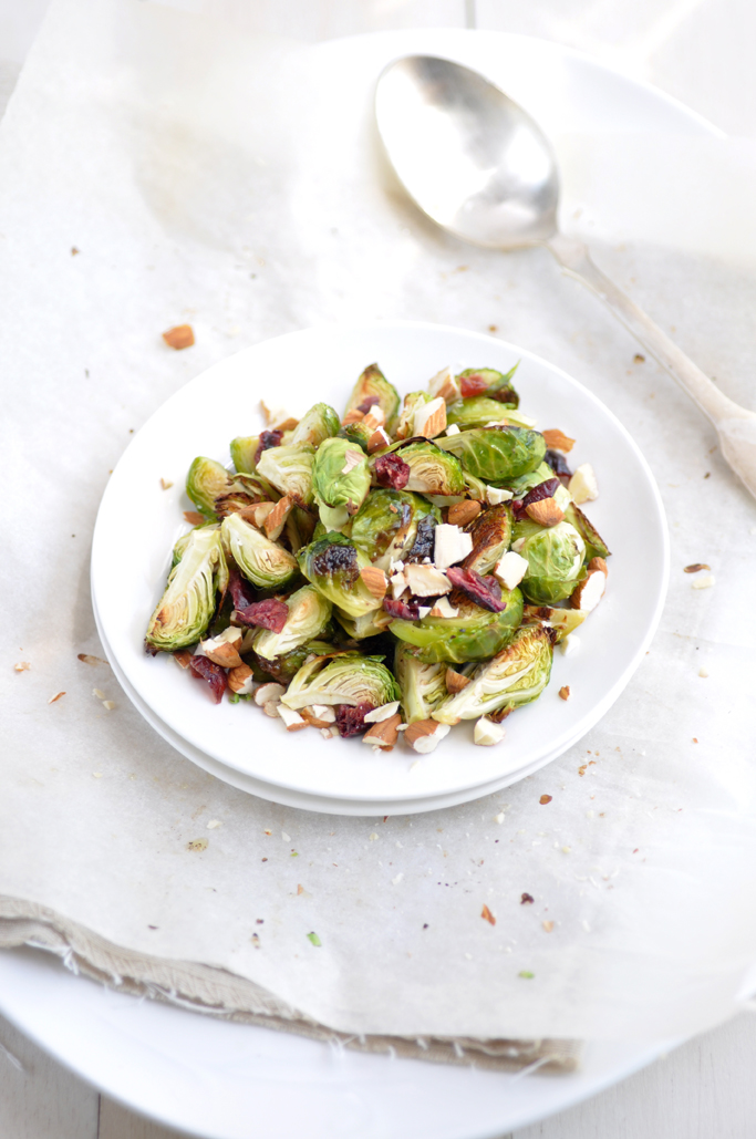 Anja's Food 4 Thought Roasted Brussels Sprouts with Dried Cherries