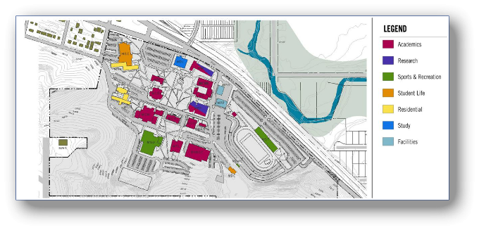 Buildings layout plan for SDSMT Campus Master Plan