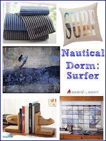 Nautical by Nature Blog: Nautical Dorm Room Decor: Surfer
