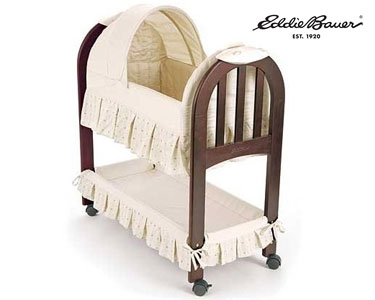 eddie bauer baby bassinet wood