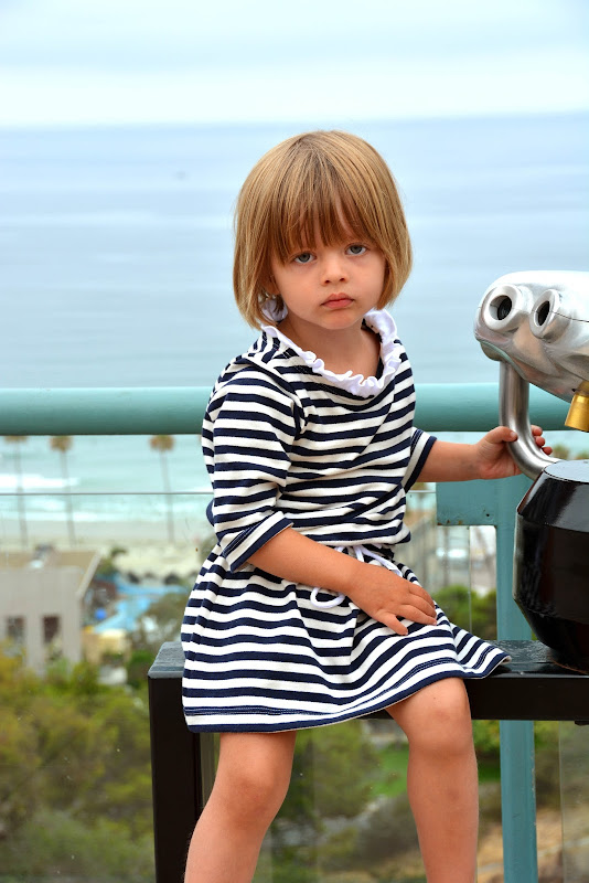 Aesthetic Nest Sewing Bateau Neck Top and Bateau Neck Dress in Stripes