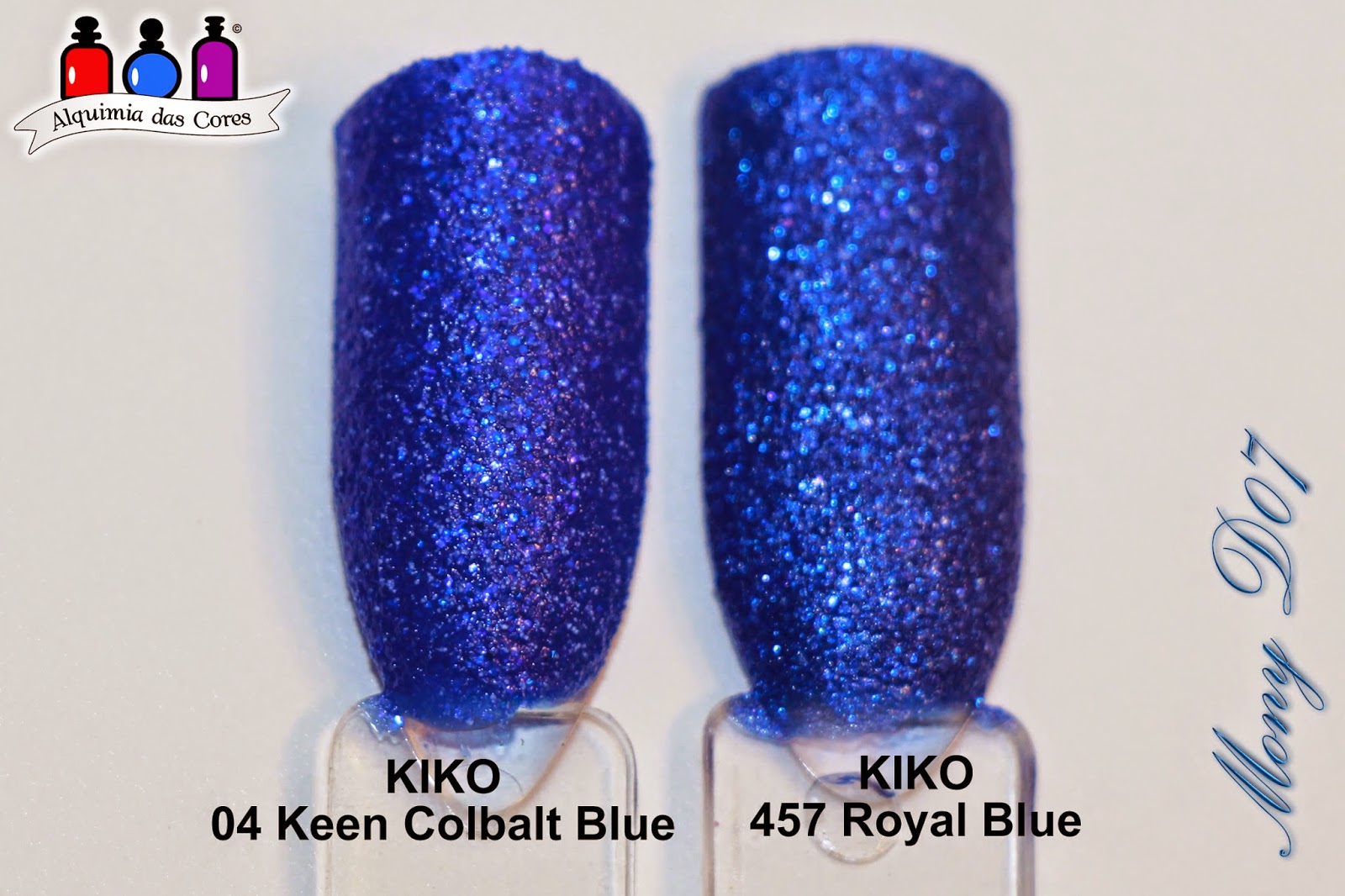 Keen Cobalt Blue, Kiko, Liquid Sand, Royal Grare, Azul, Comparação, Swatches, Mony D07, Simone D07,