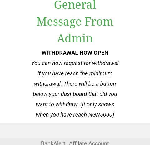 BankAlert income program review