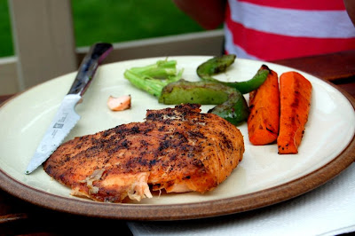 Salmon and Grilled Vegetables - Photo by David Yussen