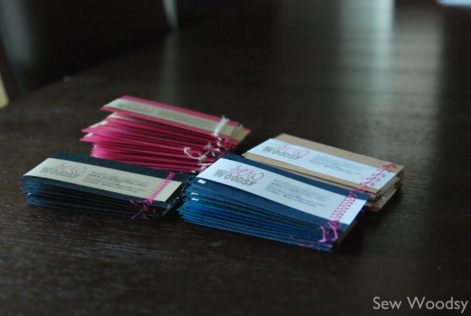 Sewn Homemade Business Cards {& CFL Blog Con recap} Sew Woodsy