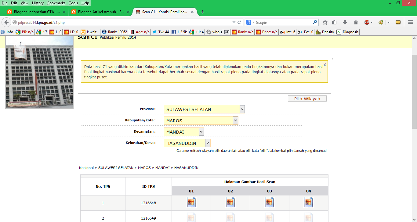 Cara Mengecek Scan C1 Pilpres 2014 Cara Mengecek Scan C1 Pilpres 2014