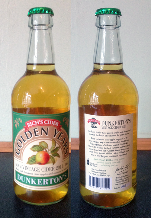 Cider Pages Rich's Cider Golden Years Vintage Cider 2011 Dunkerton's