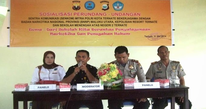 Cegah Narkoba di Pelajar, Senkom Ternate dan BNNP Maluku Utara Sosialisasi di SMAN 2