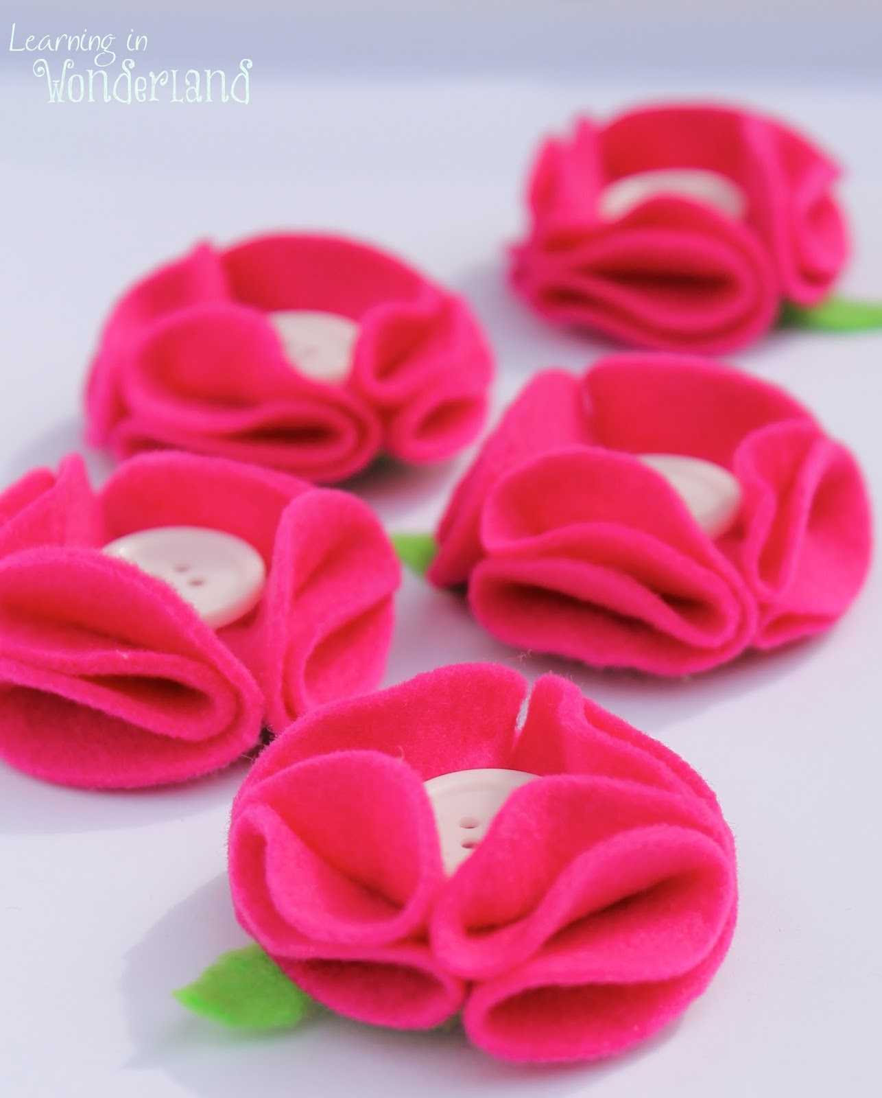 Felt Flowers Learning In Wonderland