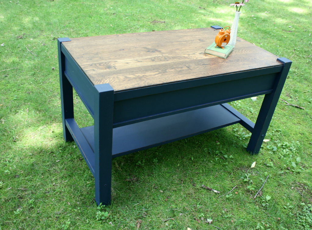 Roots and Wings Furniture Blog No. 133 Pastor's Navy Blue Oak Desk
