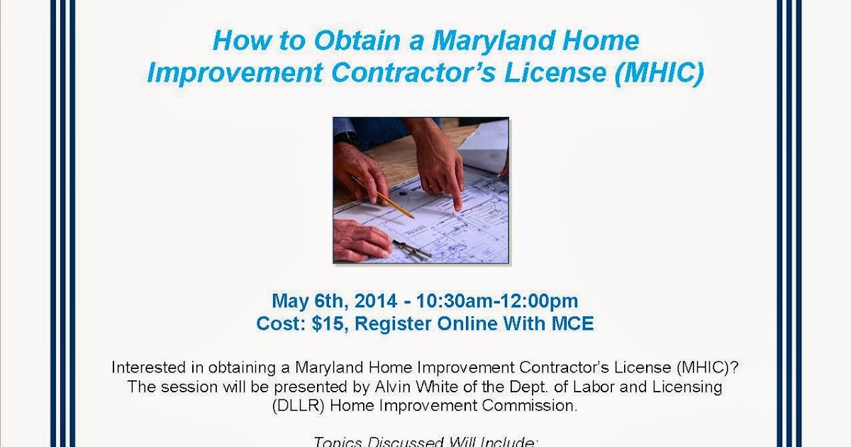 Salisbury News How To Obtain A Maryland Home Improvement Contractor's