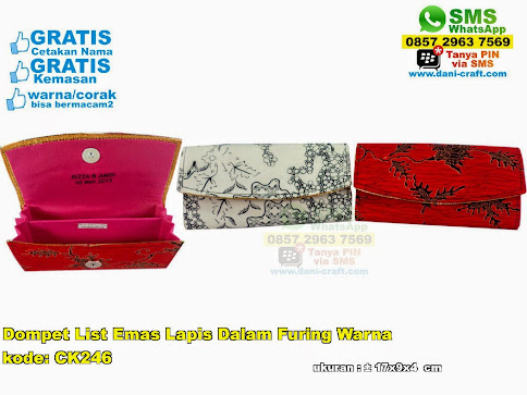 Dompet List Emas Lapis Dalam Furing Warna