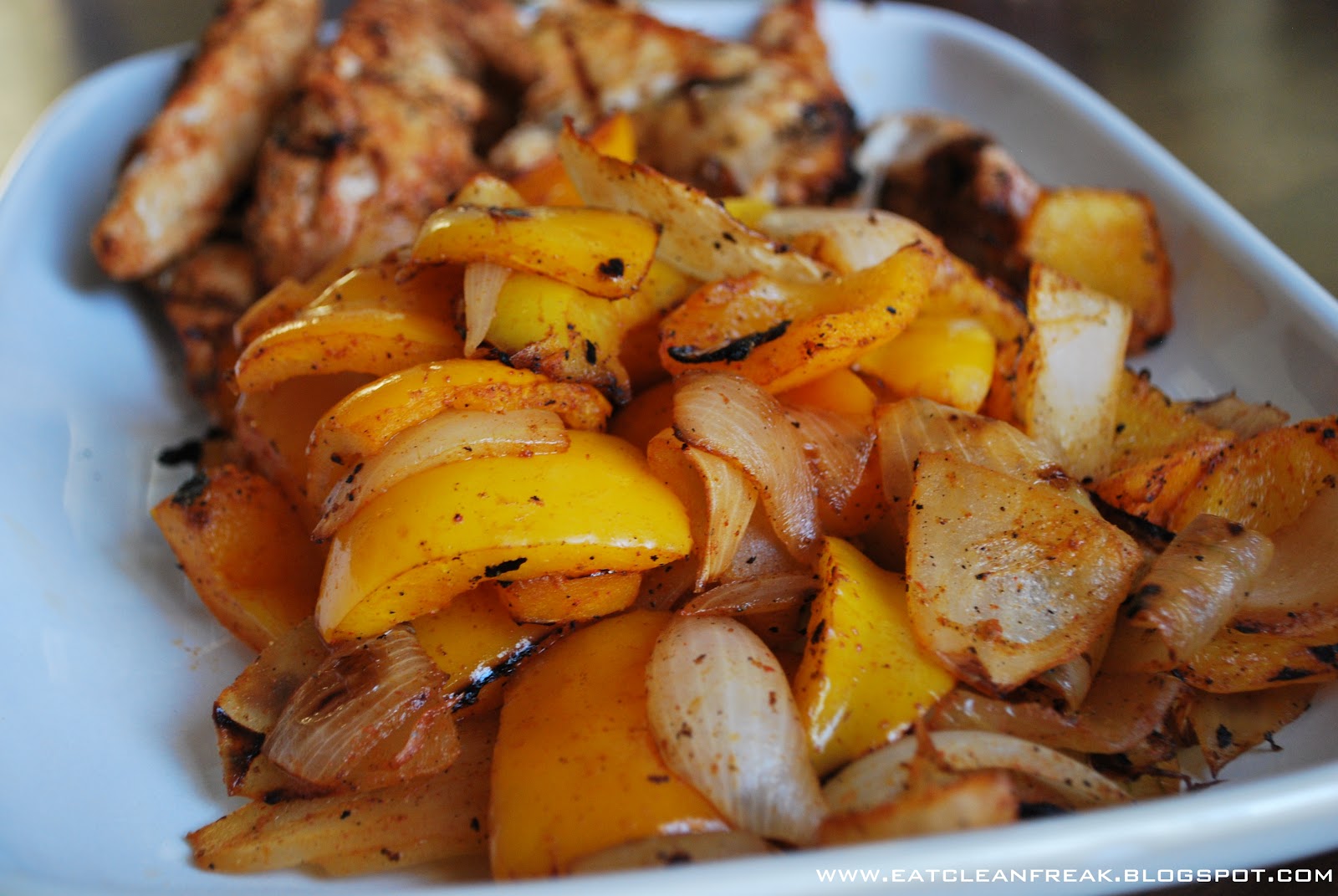 CLEAN FREAK {marinated} Grilled Peppers and Onions