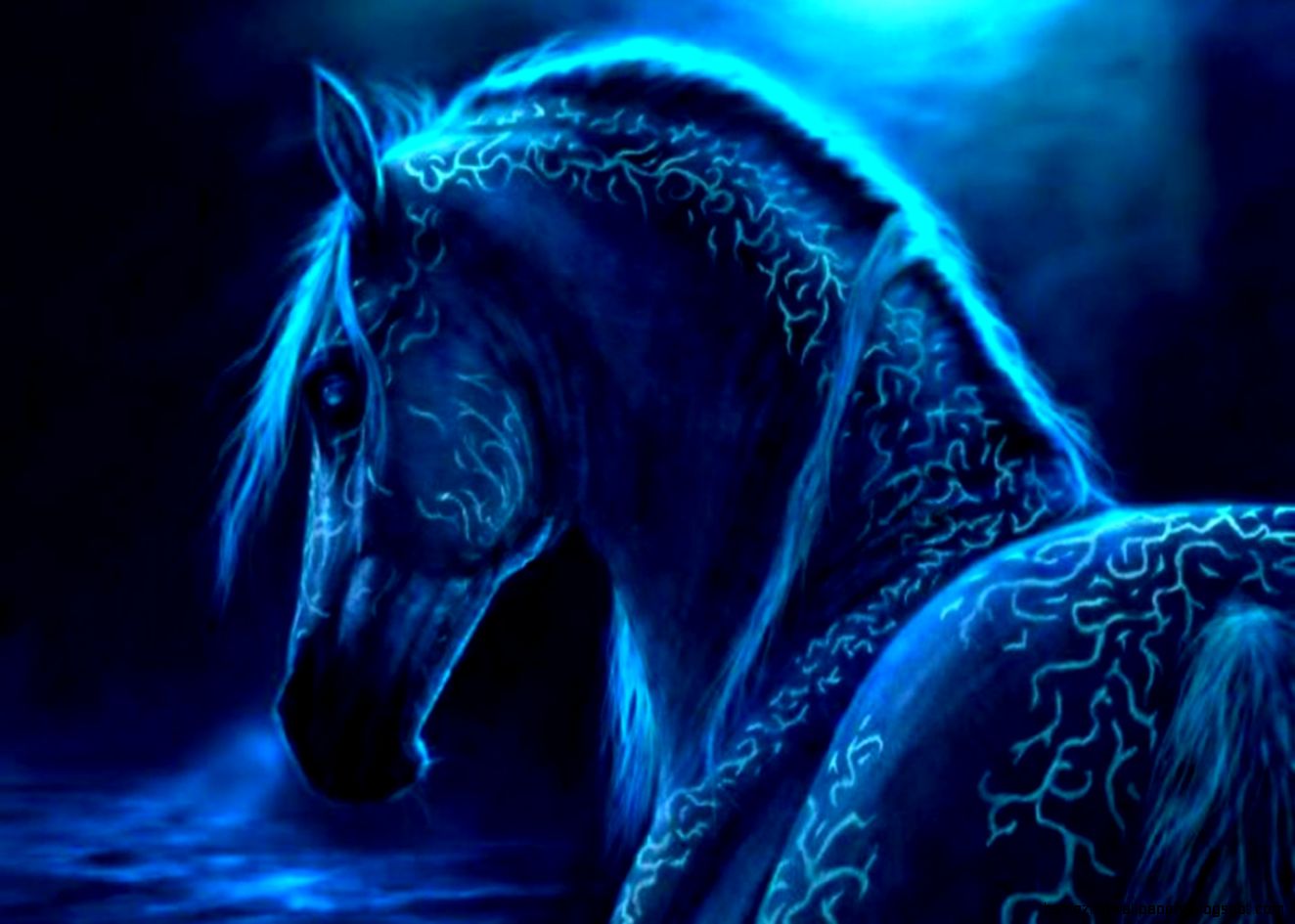 Beautiful Fantasy Blue Horse Abstract Animal For PC Computer Beautiful Fantasy Blue Horse Abstract Animal For PC Computer