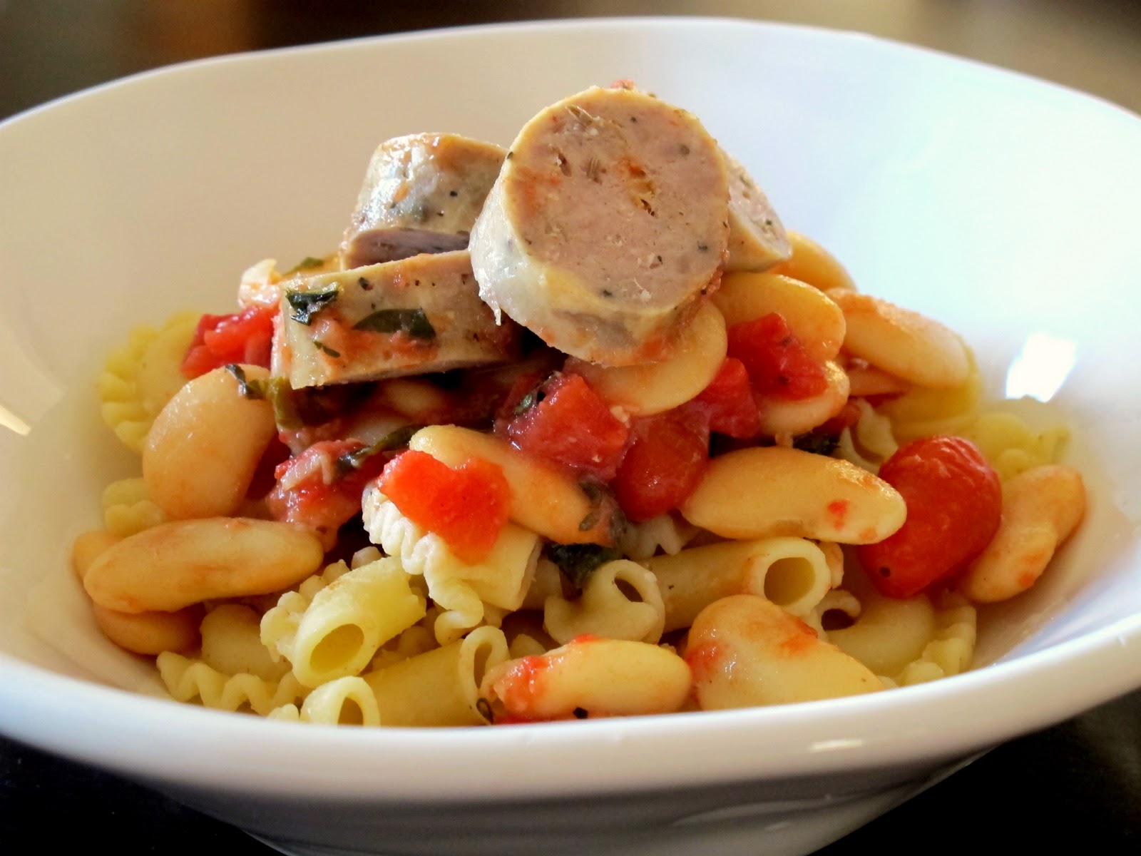 A Toast to Taste Italian Sausage, White Bean, & Tomato Bake