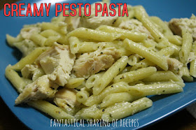 Creamy Pesto Pasta - a light penne pasta bursting with flavor | www.fantasticalsharing.com