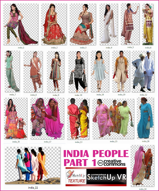 cut out india people 