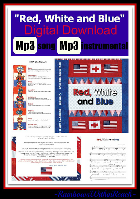 photo of: Digital Download of "Red, White and Blue" Children's Song at "PreK+K Sharing" 