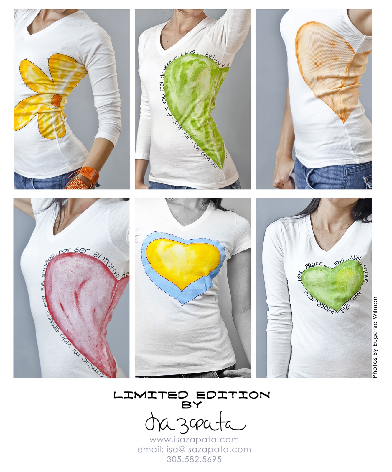 Limited EditionHand Painted Tshirts and Bags Isa Zapata