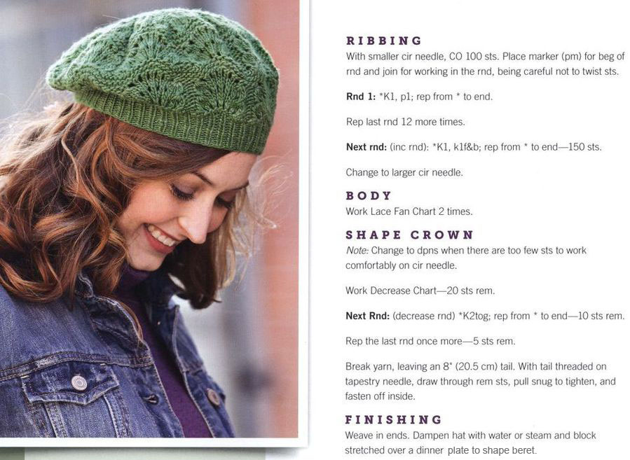 Knitting a beautiful beret
