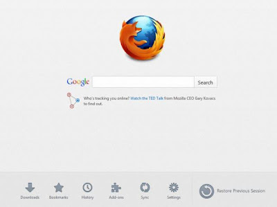Tampilan terbaru Mozilla Firefox 13