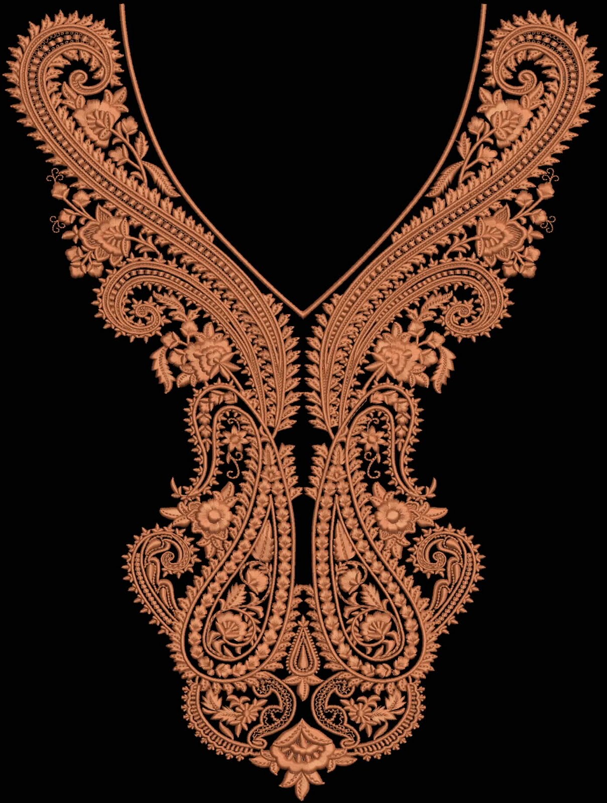 Embdesigntube neck line multi flat  kali design by zahid ali