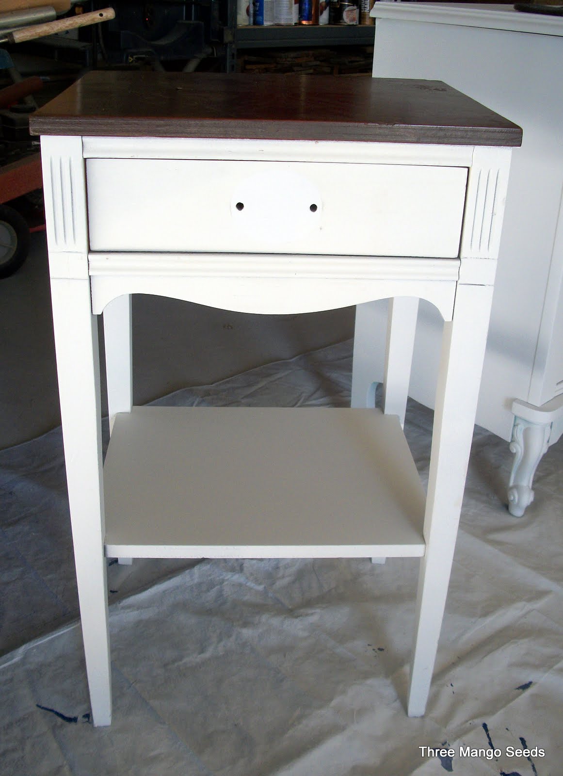 MANGO SEED MARKETPLACE White Distressed Side Table *SOLD*