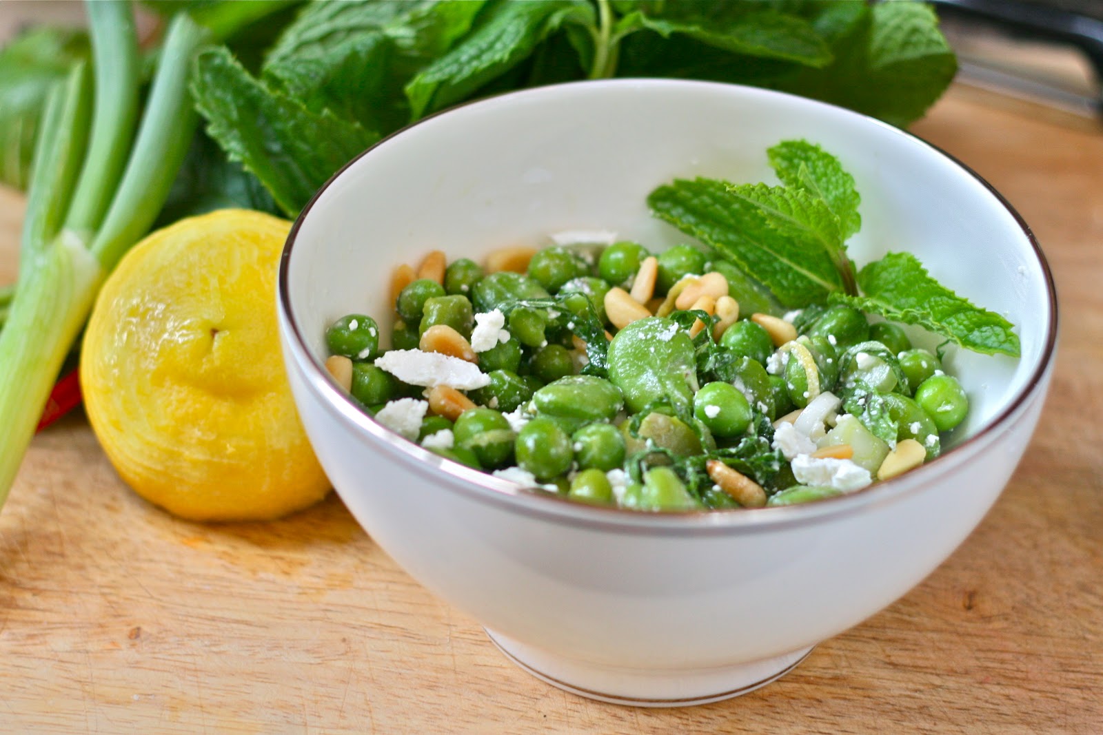 M is for Mint, English Pea & Fava Bean Salad