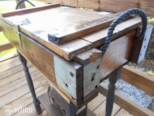 Side Table Built with an Ammo Box from Denise on a Whim