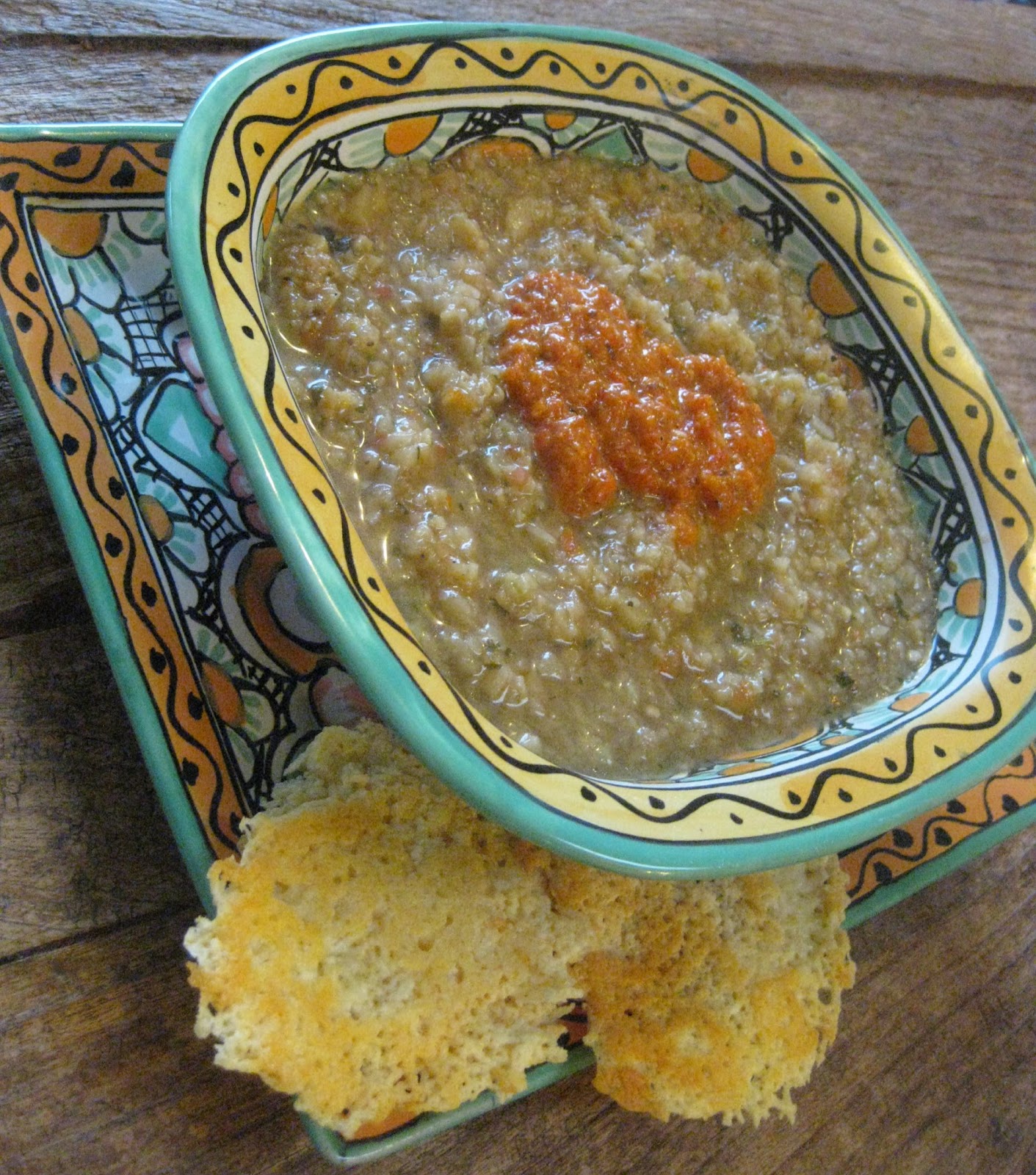 Flavors of the Sun Roasted Eggplant Bisque with HoneyHarissa Sauce