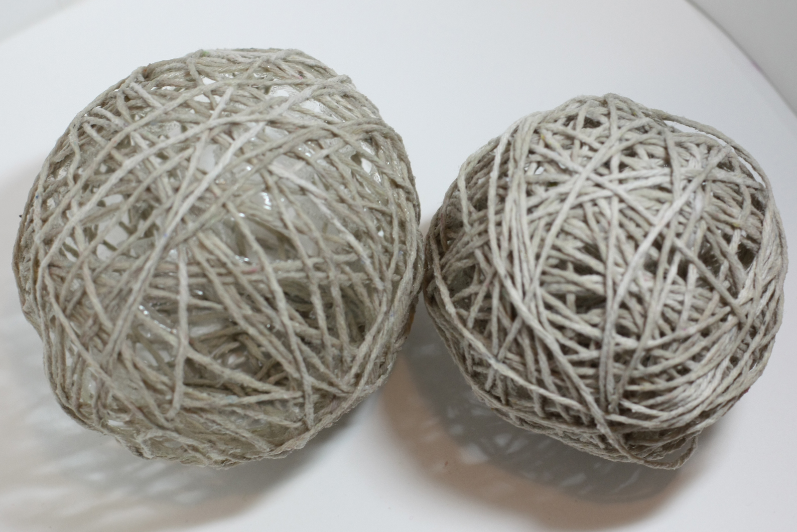 Jute, yarn, and twine decor balls tried it out Thursday