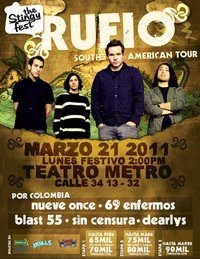 Rufio en colombia + The stingy fest @ Marzo 21