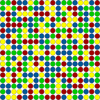 18x18 Grid Rectangle Free Four Coloring