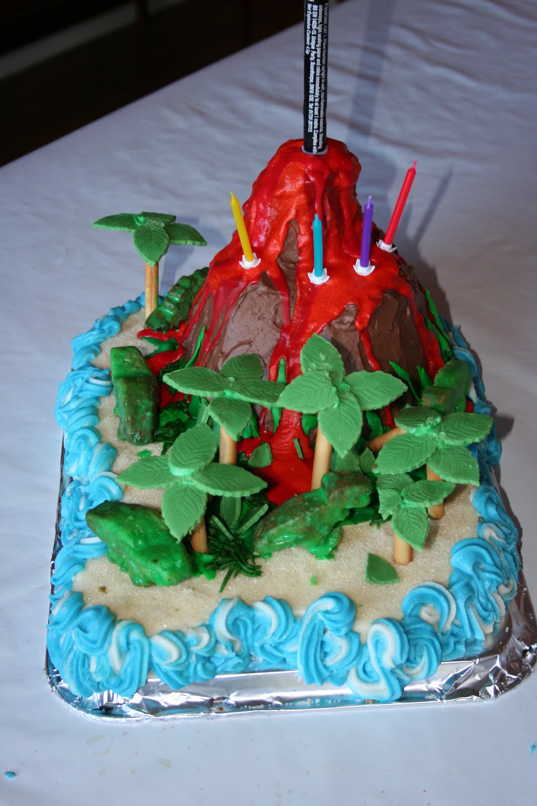 Global Family: Volcano island cake!
