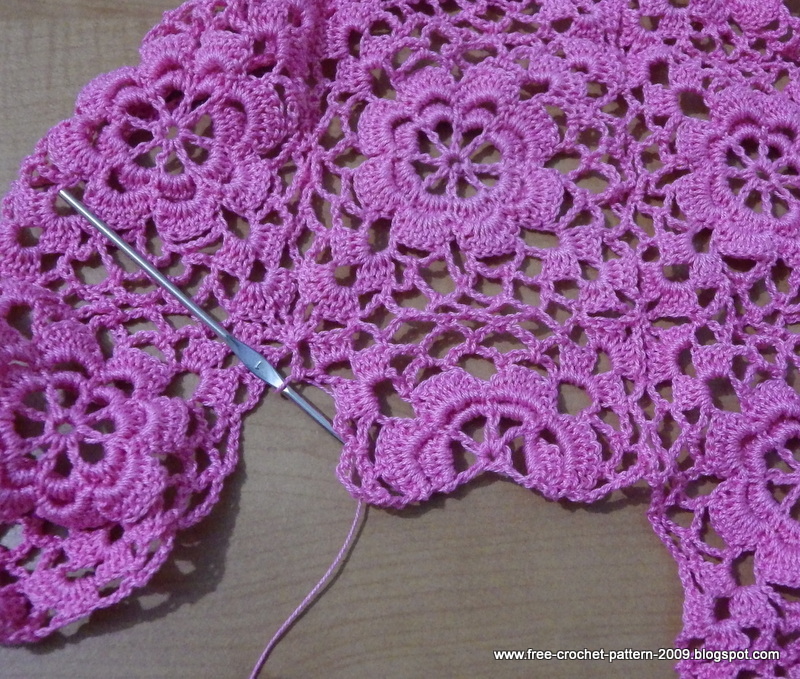 Girlie's Crochet: Pink Bolero for 7 Years Old