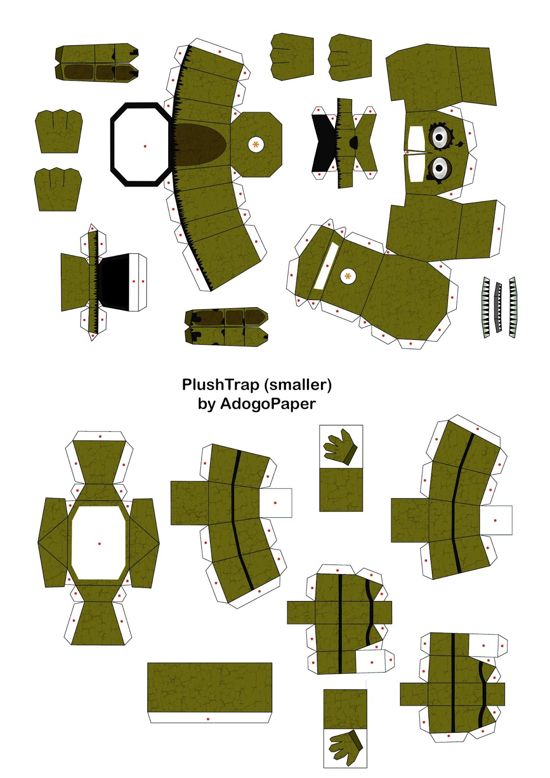 FNAF 3 phantom chica papercraft pt1 by Adogopaper on DeviantArt