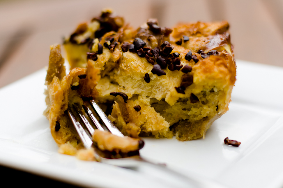 Baked French Toast with Bananas, Walnuts, and Cacao Nibs Cupcake Project