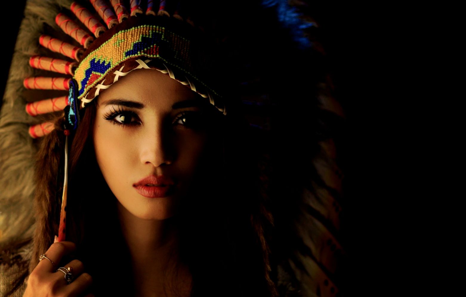 Lovely Girl Headdress Feathers wallpaper 1680x1050 20239 Lovely Girl Headdress Feathers wallpaper 1680x1050 20239