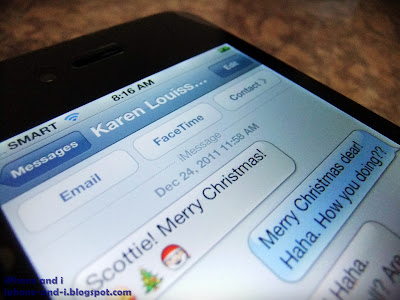 iPhone 4S iMessage used directly from inside the Messages app.