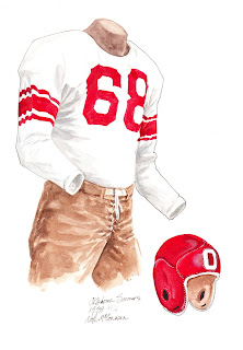 1939 University of Oklahoma Sooners football uniform original art for sale