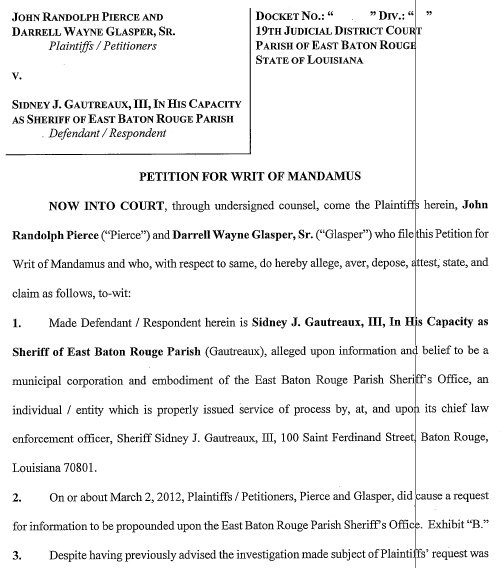 we saw that... petition for writ of mandamus to enforce an La. R.S. 44