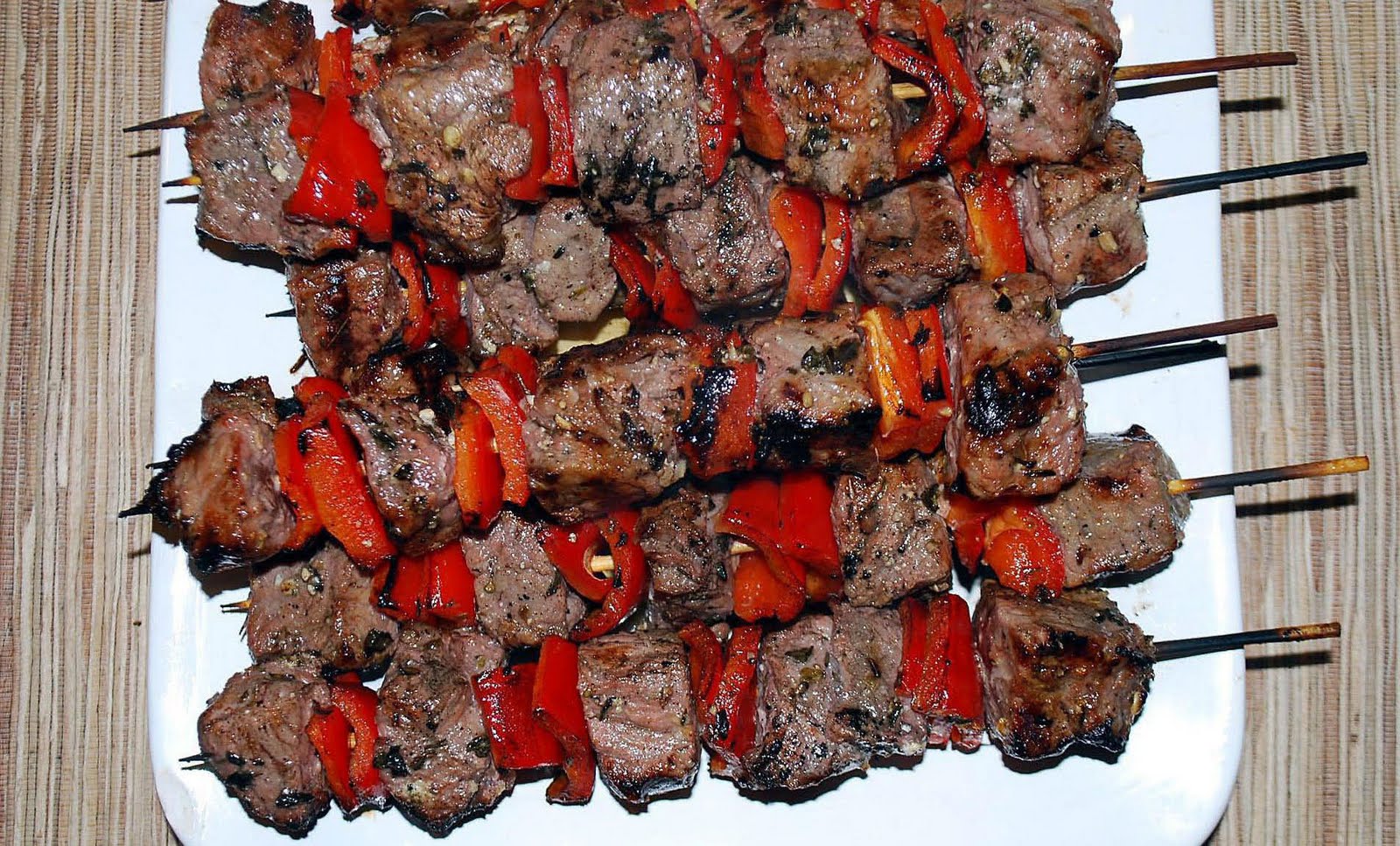 Lucy's Ladle Greek Steak Kabobs
