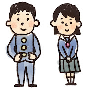 高校生・中学生のイラスト「学ランとセーラー服」