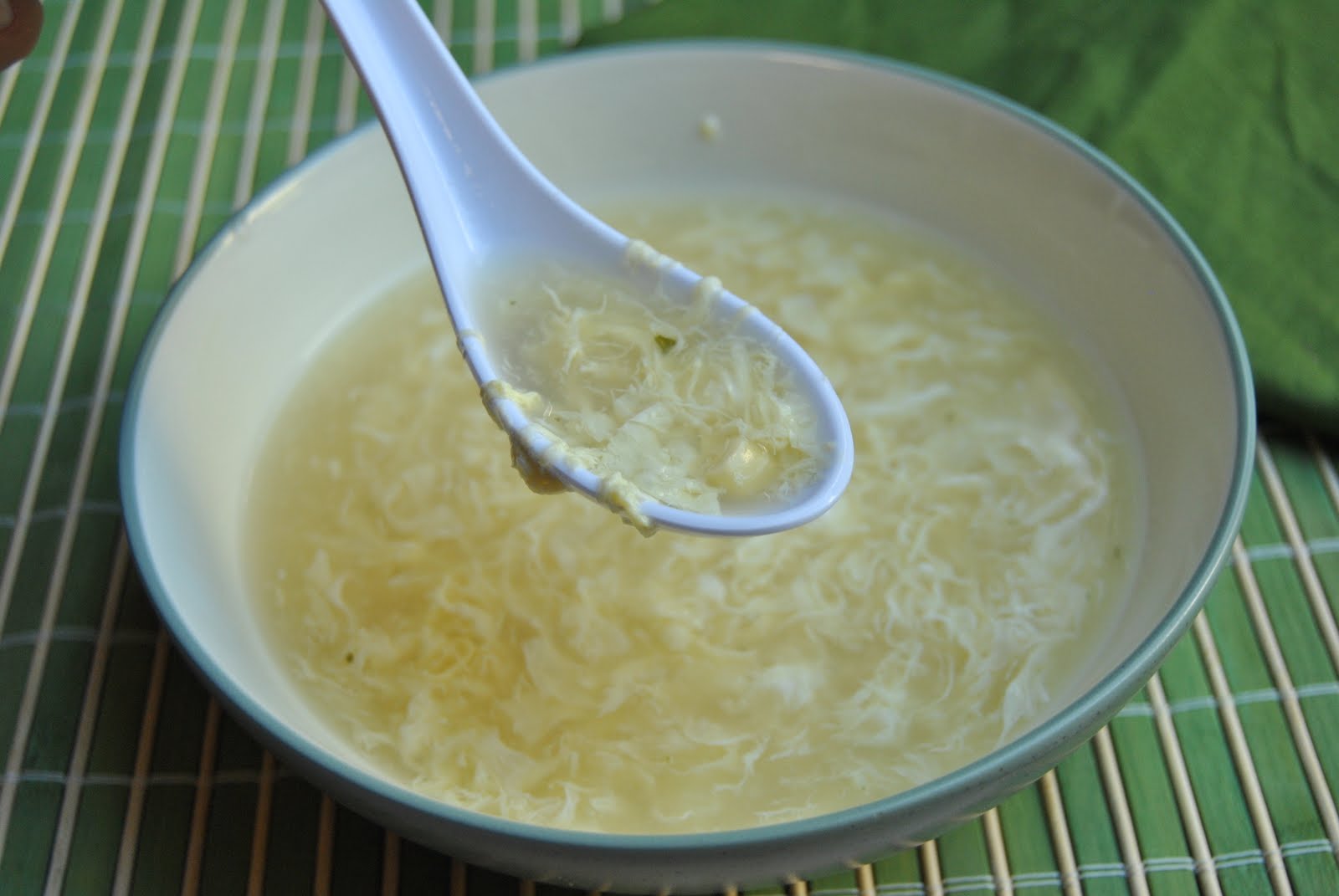 Malikala's Ono Kine Grinds Egg Drop Soup with Corn