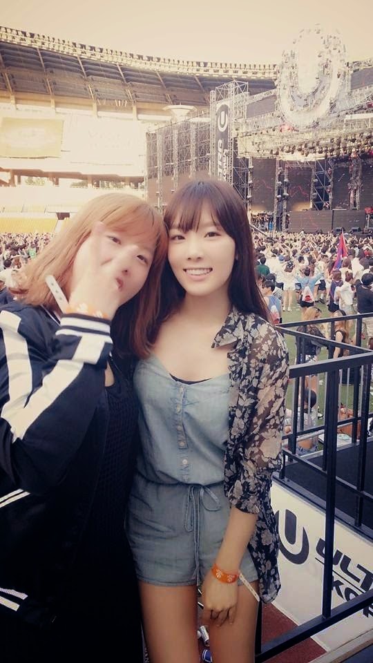 My SNSD: [PHOTOS] 140615 Taeyeon with SHINee's Key at Korea Ultra Music