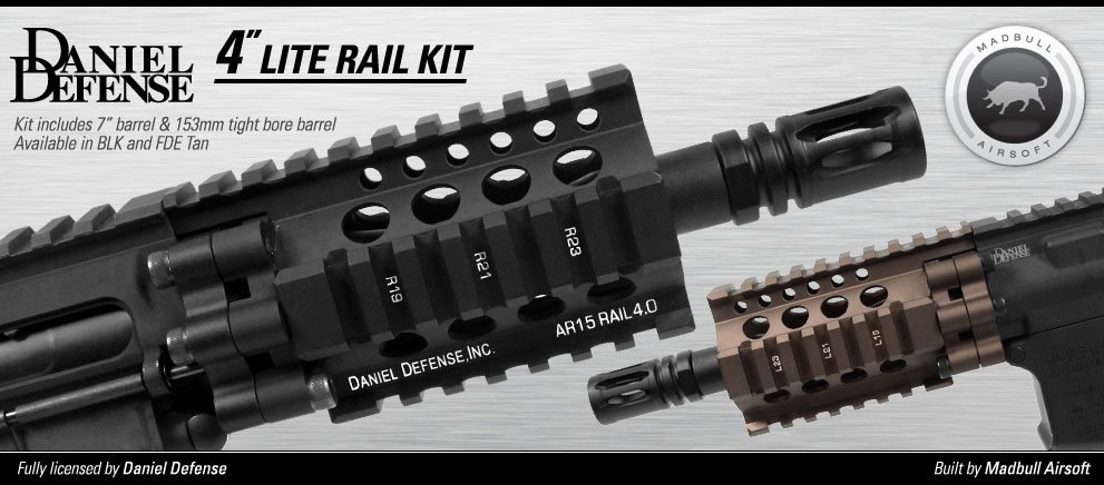 Tactical World: Madbull: Licensed Daniel Defense 4" Lite Rail KIT