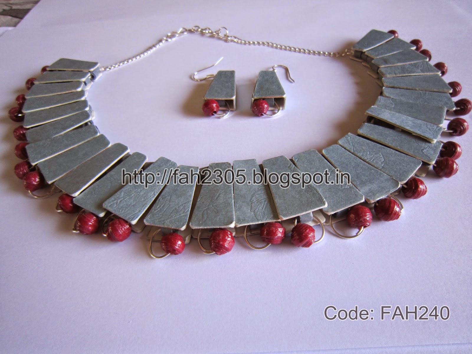 Fah Creations Paper Punch Necklace and Earrings